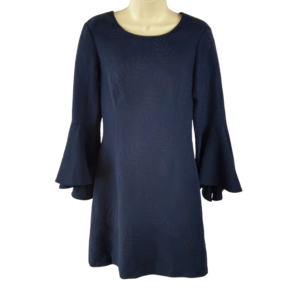 Lilly Pulitzer Elegant Navy Flare Sleeve Dress